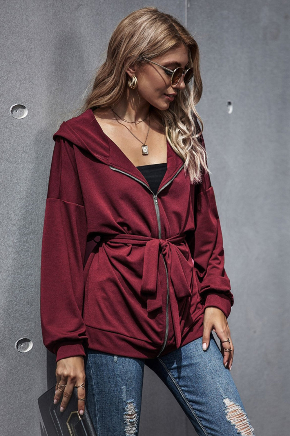 elveswallet Loose High Waist Hooded Jacket