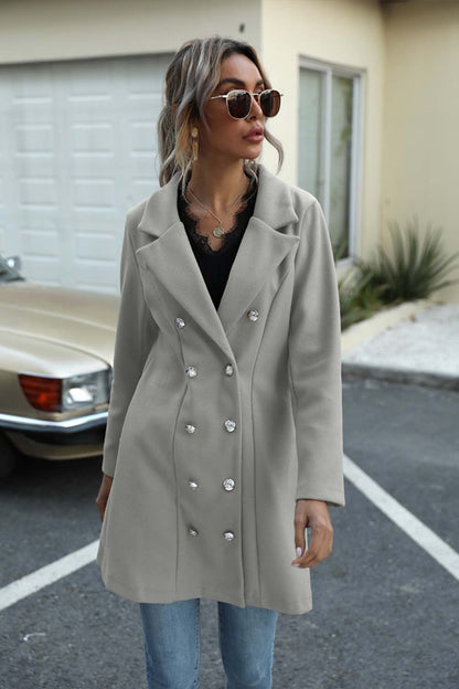 elveswallet Long Button Lapel Woolen Coat