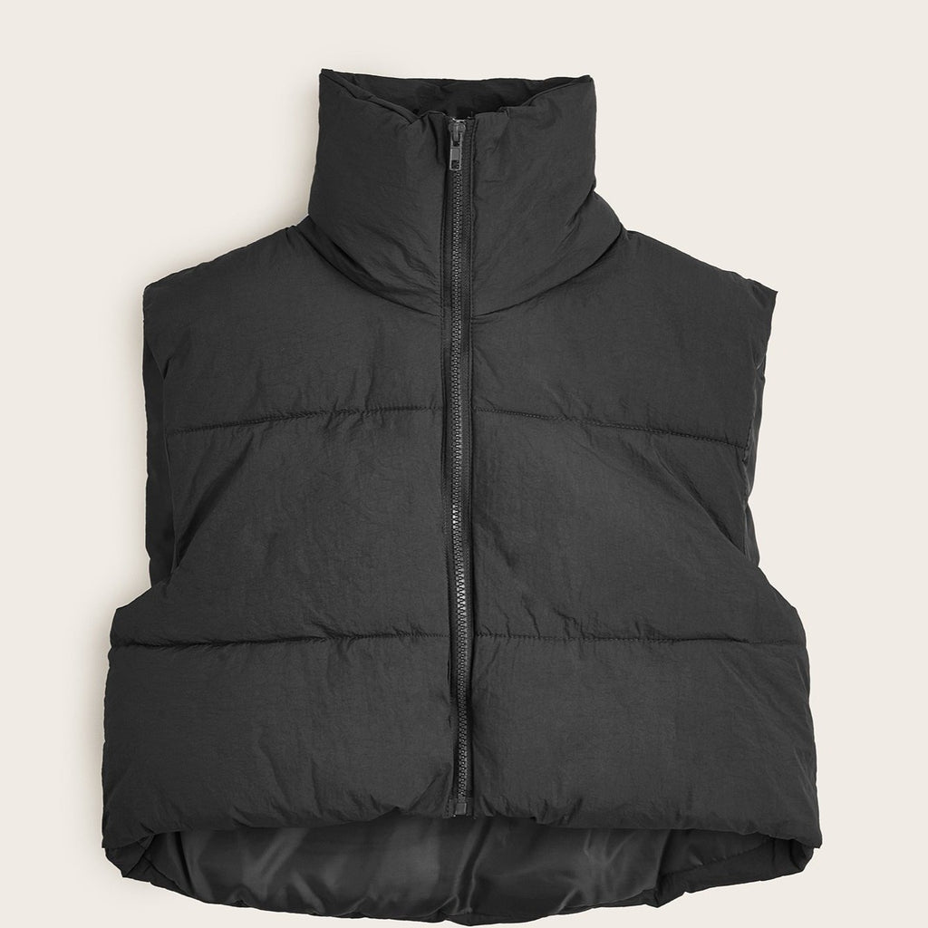 elveswallet  Lightweight Zip Up Vest Coat, Solid Sleeveless Thermal Vest Coat For Fall & Winter, Women's Clothing
