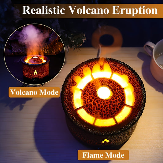 Volcanic Flame Portable Air Humidifier Set - Compact Night Light Lamp with Smoke Ring Effect, Romantic Valentine's Day Decor, Wedding Room, Aesthetic Home Decoration, Whisper Quiet Operation, Easy to Clean, and Portable Design for Bedroom, Living Room, or