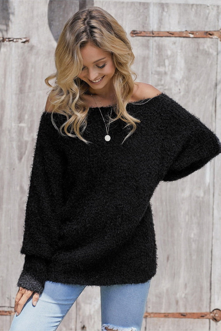 elveswallet Loose Off Shoulder Sweater