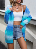 Tie Dye Open Front Cardigan, Casual Long Sleeve Cardigan For Spring & Fall, Women's Clothing