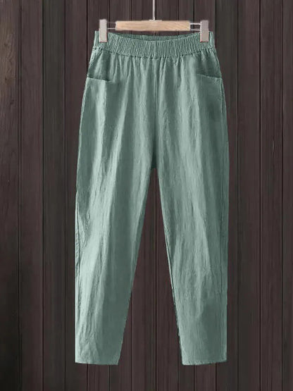 Women's Minimalist Linen Pants With Pockets