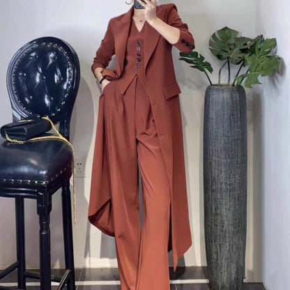 Maillard noble trench coat pants set Muse British style coat celebrity long suit collar jacket set trendy