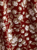 Floral Print Lettuce Trim Dress, Elegant Off Shoulder Long Sleeve Dress, Women's Clothing