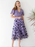 elveswallet  Polka Dot High Waist Skirts, Elegant Solid Versatile Skirts, Women's Clothing