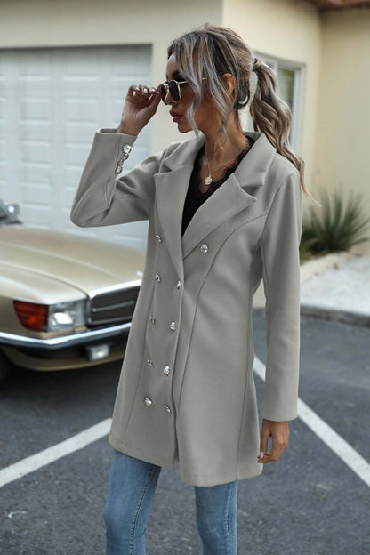 elveswallet Long Button Lapel Woolen Coat