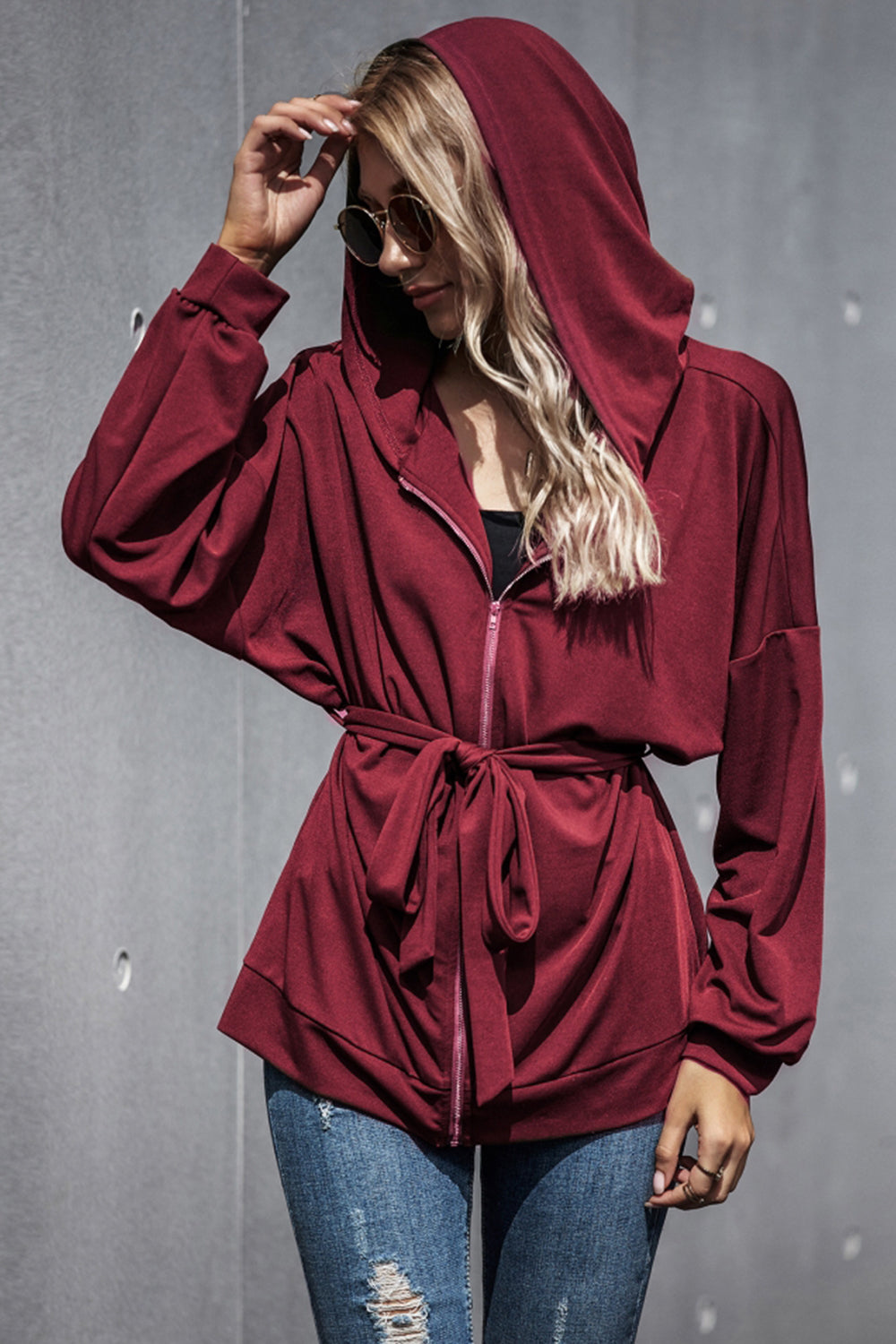 elveswallet Loose High Waist Hooded Jacket