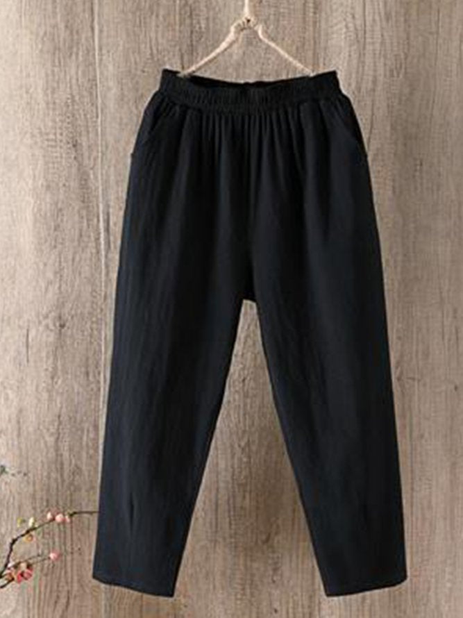 Women Linen Casual Shift Pants