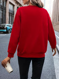 Solid Crew Neck Sweatshirt, Casual Long Sleeve Sweatshirt For Spring & Fall, Women's Clothing