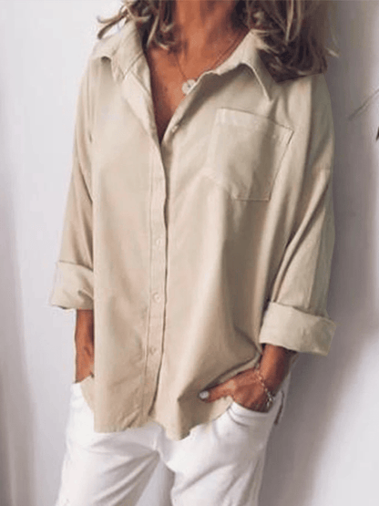 Women's Casual Pure Color Cotton Shirt