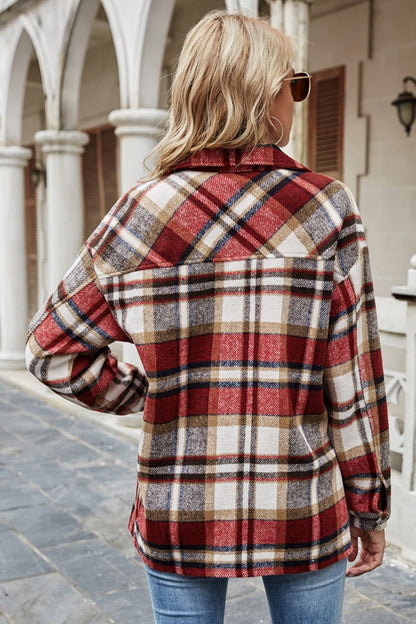 elveswallet Lapel British Loose Plaid Jacket