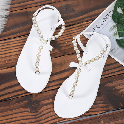 elveswallet Pearl String Clip-toe Sandals