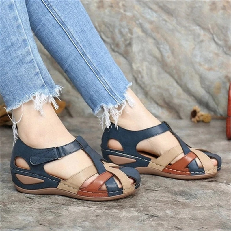 elveswallet Round Head Wedges Sandals