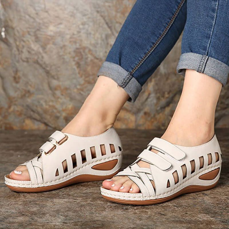 elveswallet Flat Wedges Beach Sandals