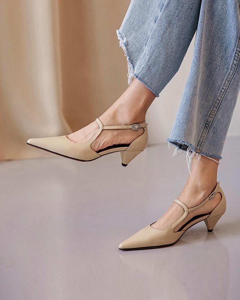 elveswallet Pointy Toe Mary Jane Casual Shoes