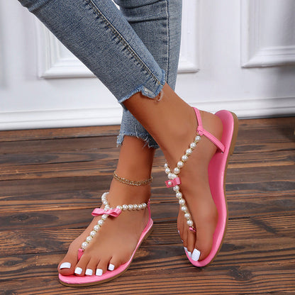 elveswallet Pearl String Clip-toe Sandals