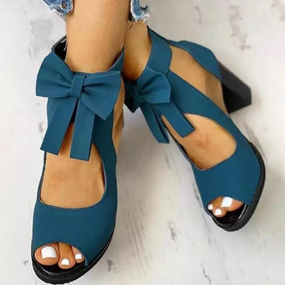 elveswallet Butterfly Knot Mesh High Heels Sandals