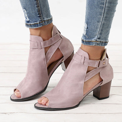 elveswallet Flock Square Heel Square Sandals