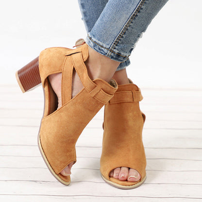 elveswallet Flock Square Heel Square Sandals