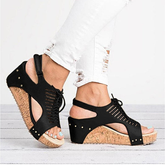 elveswallet Lace Up Platform Sandals