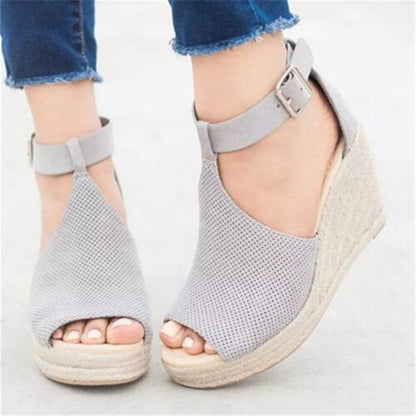 elveswallet Flock Wedges High Ankle Sandals