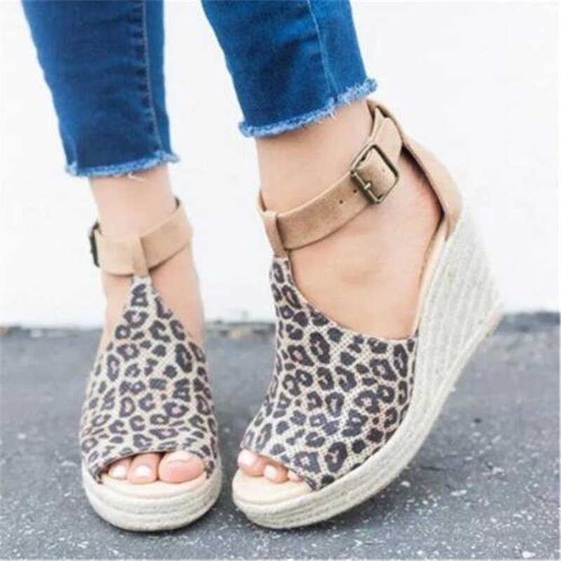 elveswallet Flock Wedges High Ankle Sandals