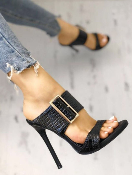 elveswallet Back Strap Gladiator Slip-On Heels