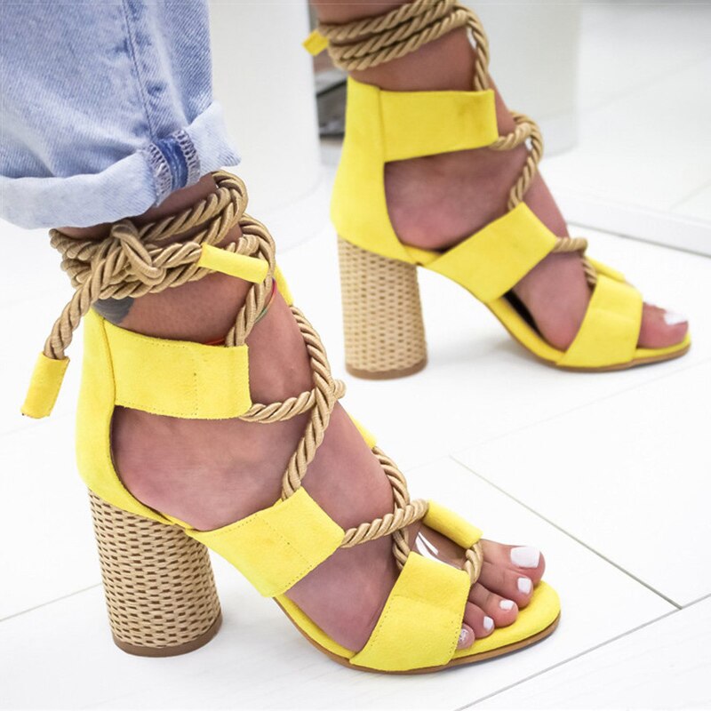 elveswallet Lace Up High Heels Gladiator Sandals