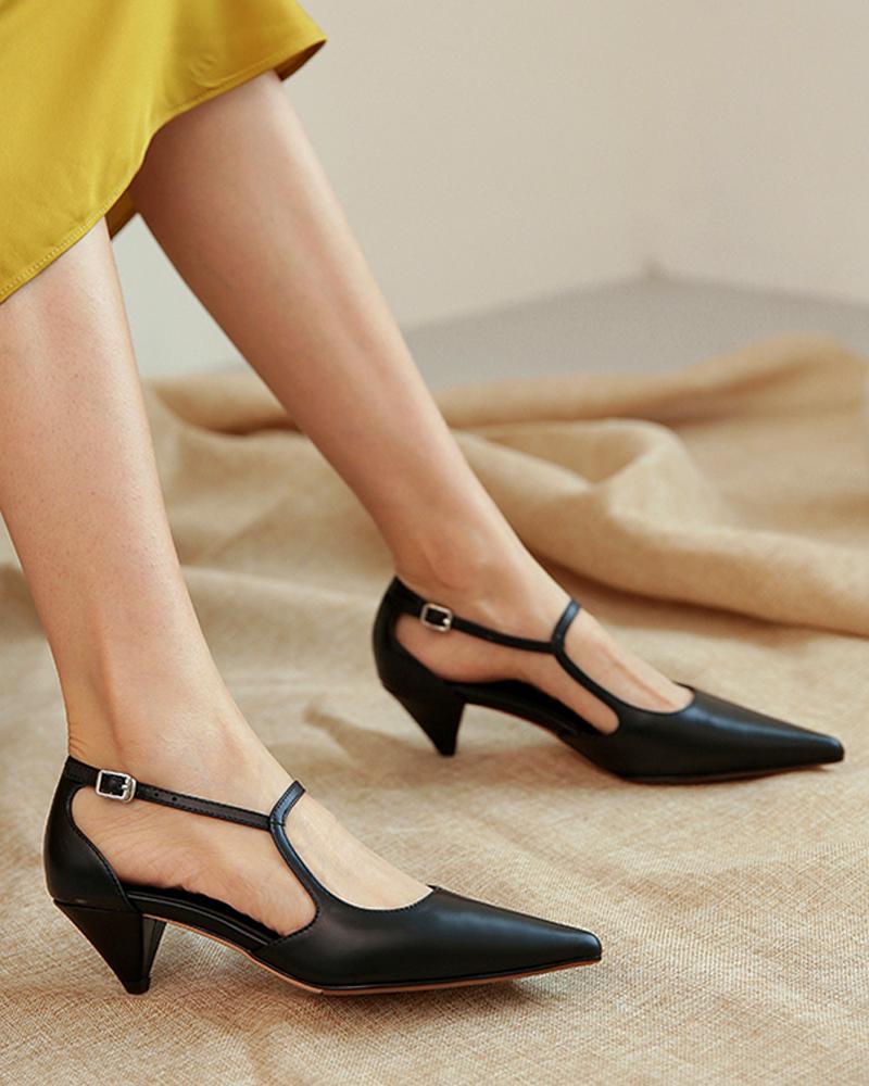 elveswallet Pointy Toe Mary Jane Casual Shoes