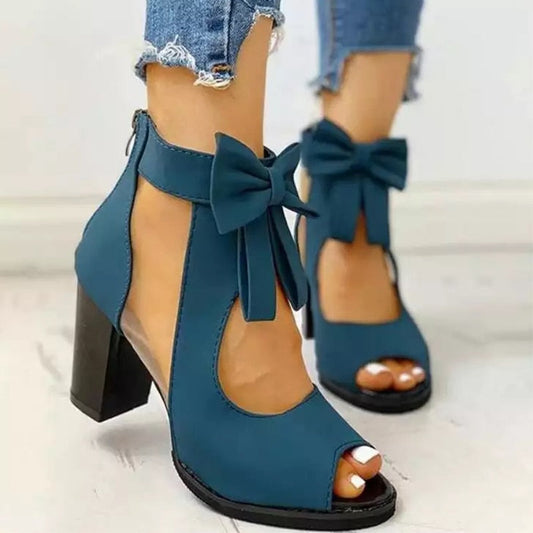 elveswallet Butterfly Knot Mesh High Heels Sandals