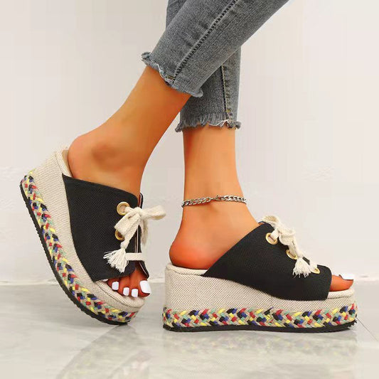 elveswallet Colorful Grassland Thick heel Sandals