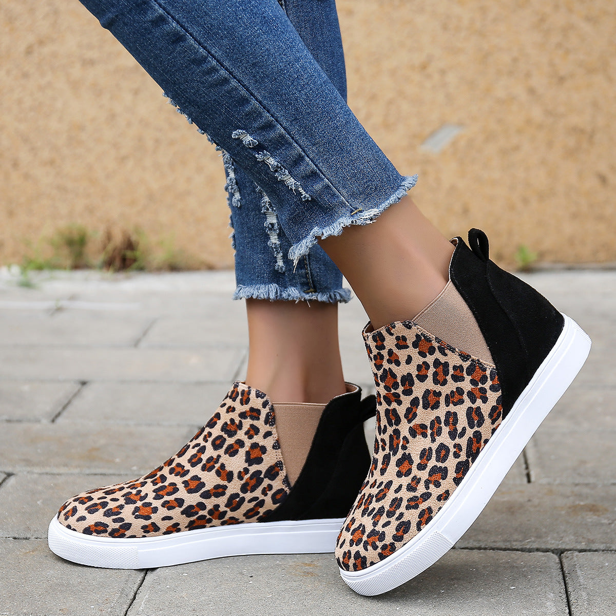 elveswallet Elastic Leopard Flats Vulcanized Overshoes