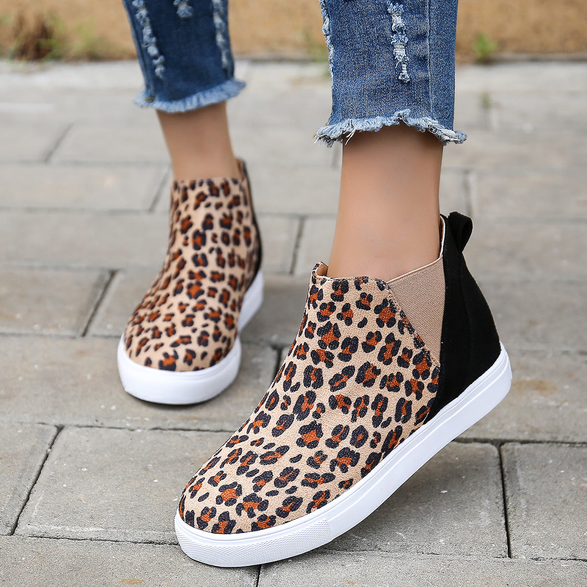 elveswallet Elastic Leopard Flats Vulcanized Overshoes