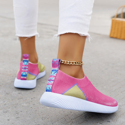 elveswallet Colorful Fly Knit Slip on Sneakers