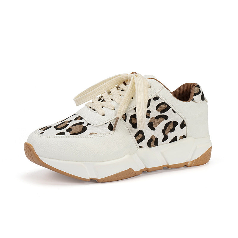 elveswallet Leopard-patterned Platform PU Sneakers