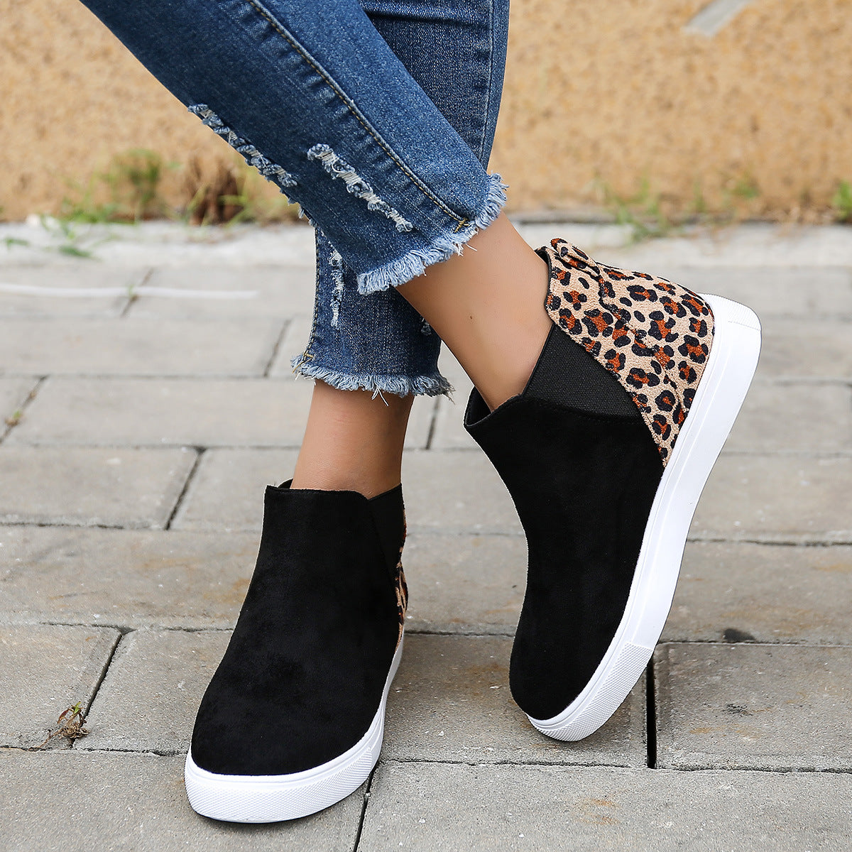 elveswallet Elastic Leopard Flats Vulcanized Overshoes