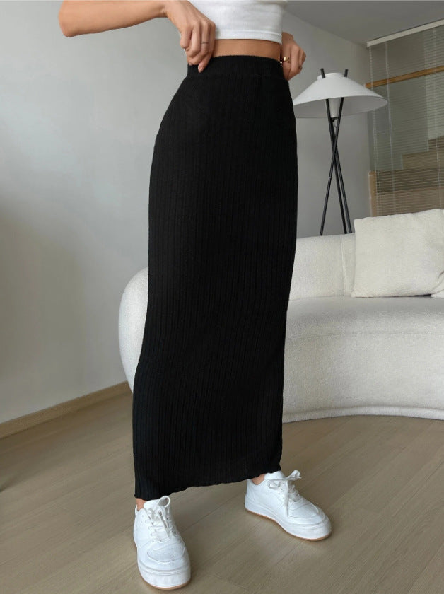 elveswallet CozyKnit High-waisted slim-fitting knitted skirt