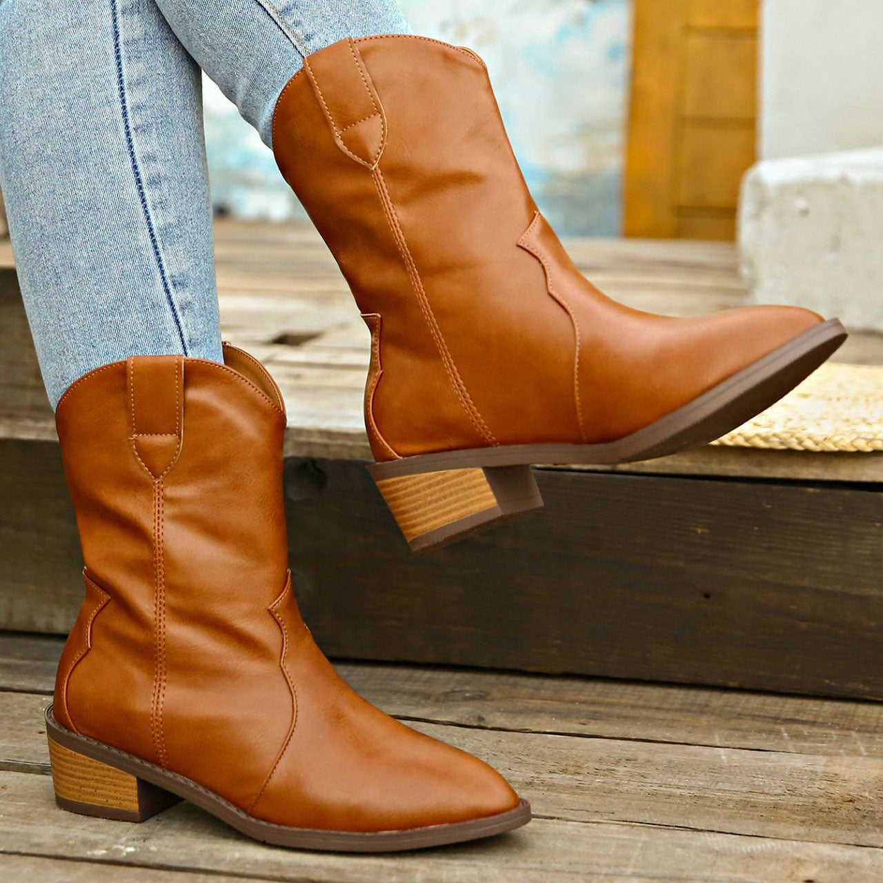 elveswallet Chunky heel Cavalier Martin short boots