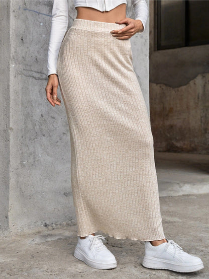 elveswallet CozyKnit High-waisted slim-fitting knitted skirt