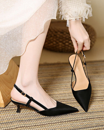 elveswallet Pointed toe stilettos cone heels sandals