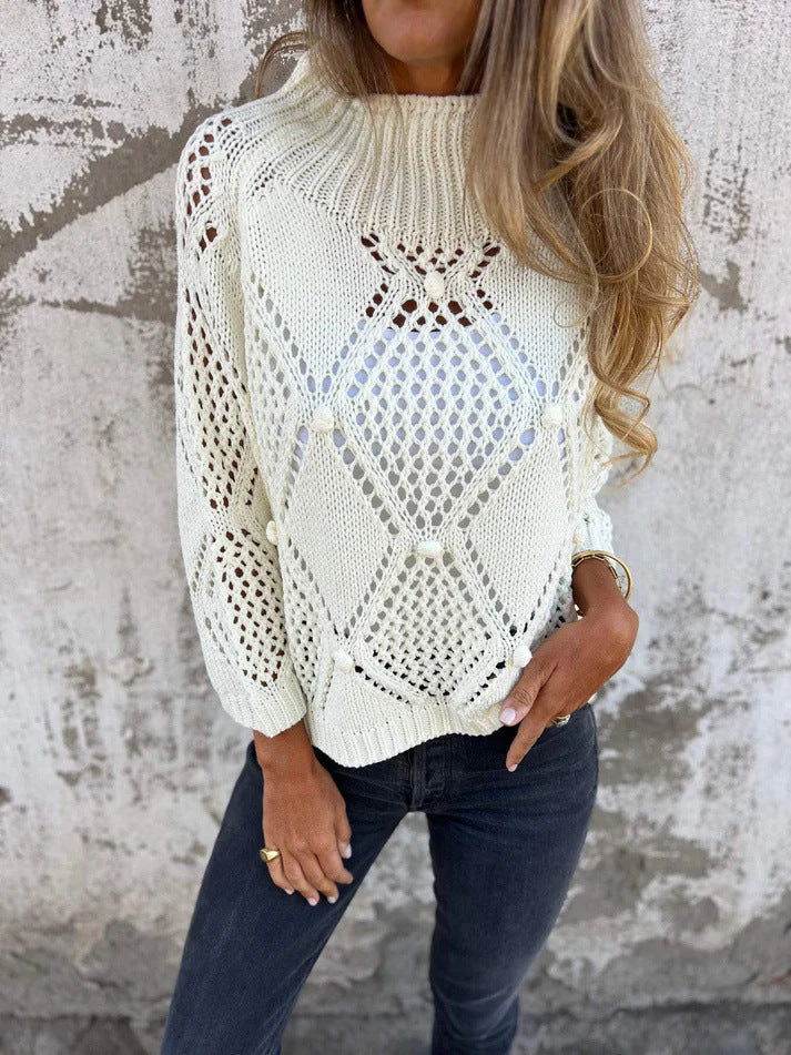 elveswallet Loose hollow roundneck knit sweater