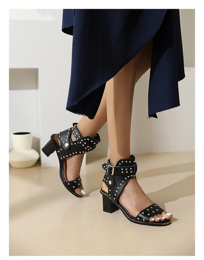 elveswallet Riveted Bohemian Roman High heel Sandals