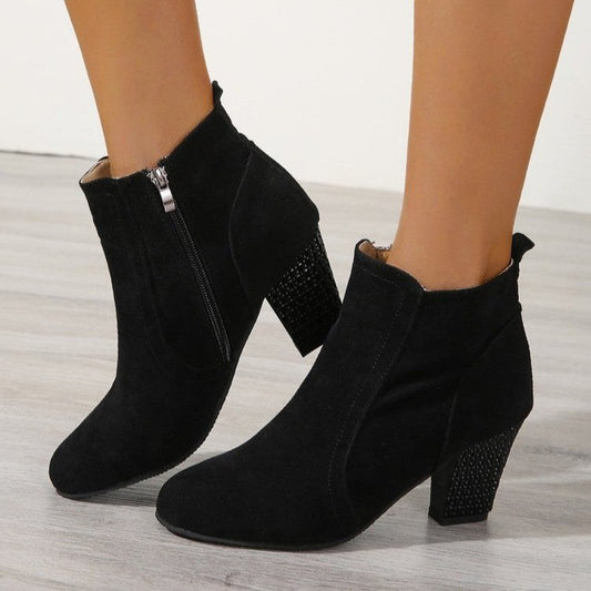 elveswallet Black Suede Chunky Boots