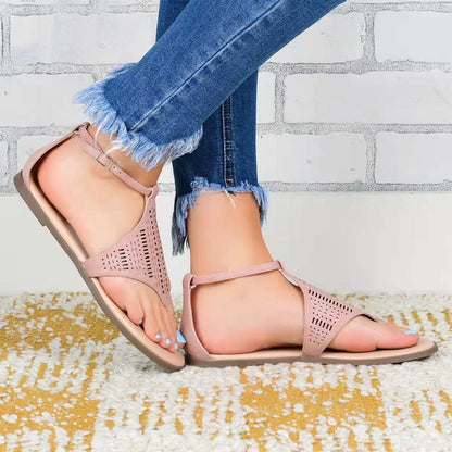 elveswallet Flat Cutout Vacation Sandals