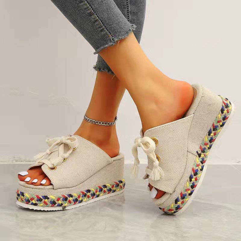 elveswallet Colorful Grassland Thick heel Sandals