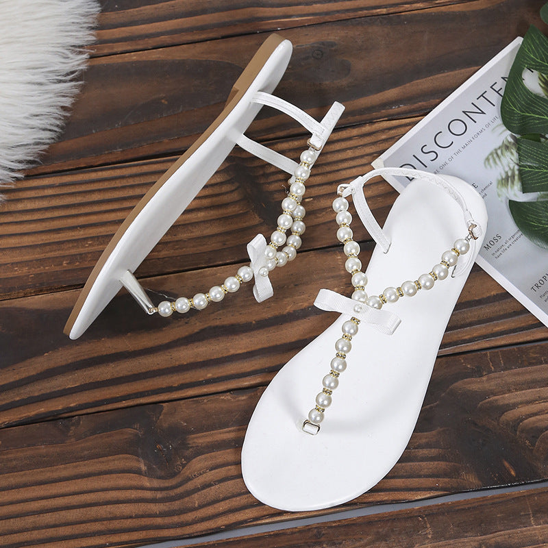 elveswallet Pearl String Clip-toe Sandals