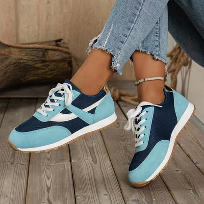 elveswallet Round toe mesh patchwork tendon sole sneakers