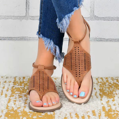 elveswallet Flat Cutout Vacation Sandals