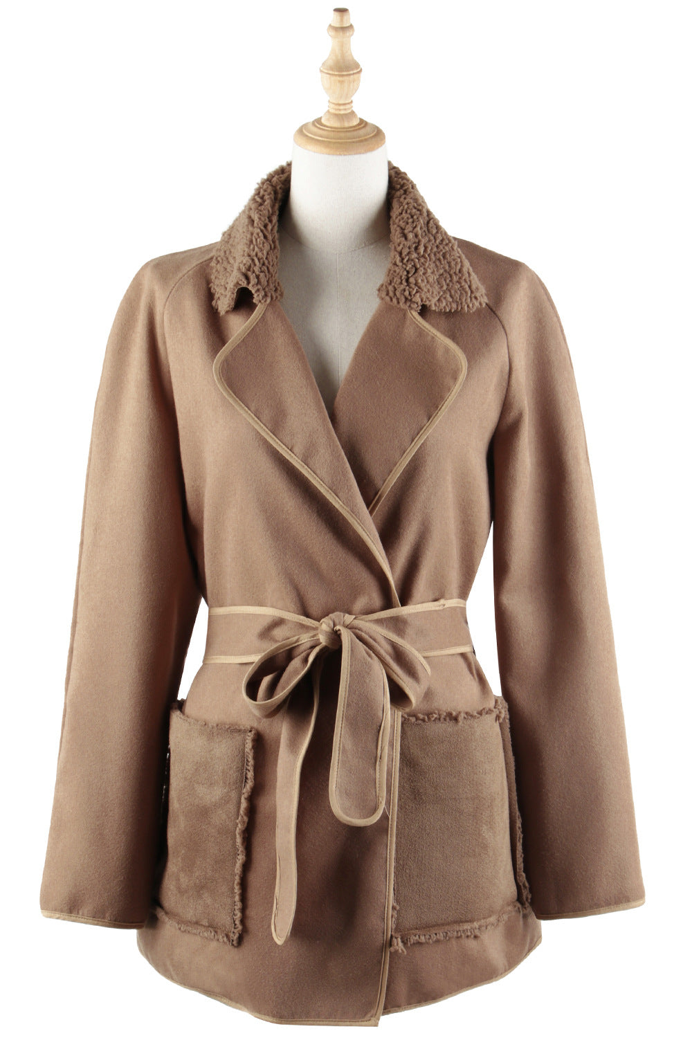 elveswallet All For You Brown Long Woolen Coat